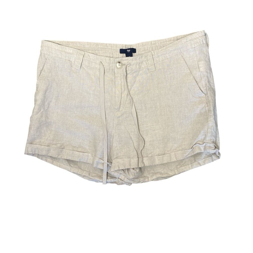 Gap Linen Blend Drawstring Shorts Beige Tan Casual Summer Shorts Women’s Size 14